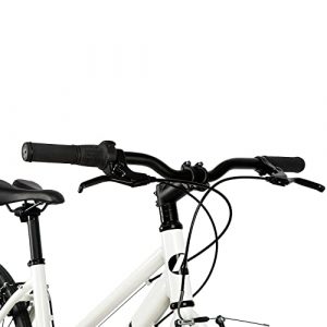 AVASTA Road Hybrid Bike for Women, Lightweight Step Throught 700c Aluminum Alloy Frame City Commuter Comfort Bicycle, 7-Speed Drivetrain, White