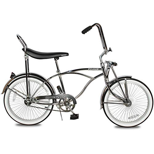 Micargi Prince Classic Beach Cruiser Bike, City Bike, Lowrider Springer Fork Bike Retro Banana Seat ,High rise Handlebar, Coaster Brakes 140H, 20 inch Wheels, 20X1.75 Fat Tire