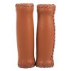 Leather ycle Handlebar Grips Cover, 2 Pair Mountain Bike Handlebar Grips Brown Vintage Retro Artificial Leather Handle Grips for Cycling MTB Road Mountain Bike ycle - Nonslip(Brown)