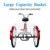 Max4out Adult Tricycles 7 Speed, Adult Trikes 24/26 inch 3 Wheel Bikes, Three-Wheeled Bicycles Cruise Trike with Shopping Basket for Seniors, Women, Men.