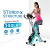 Foldable Exercise Bike, Solid X Frame Magnetic Resistance 300 lb Capacity Stationary Bikes Indoor Cycling for Home Gym