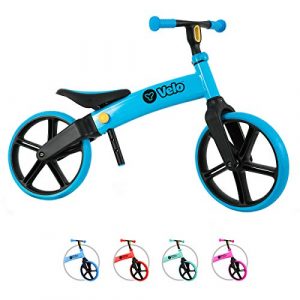 Yvolution Y Velo Senior Balance Bike 12" | No Pedal Push Bicycle for Kids Ages 3-5 Years Old (Blue)