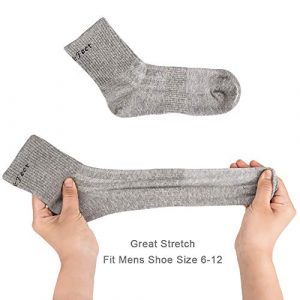 Toes&Feet Men's 6-Pack Grey Anti-Odor Quick-Dry Quarter Crew Athletic Socks