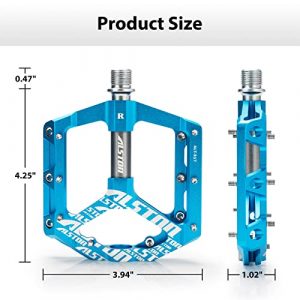 Alston Non-Slip Mountain Bike Pedals,Ultra Strong Colorful Cr-Mo CNC Machined 9/16