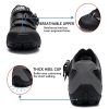 FENLERN Men's Cycling Shoes Mountain Bike Shoes Ratchet Buckle Walkable MTB Clipless Biking Lightweight for Indoor Outdoor Riding Compatible with 2-Bolt Cleats (12, Black Grey)