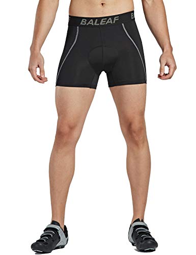 Baleaf Men's Cycling Underwear Shorts 3D Padded Bike Bicycle Pants Quick-Dry Tights Gray Size L