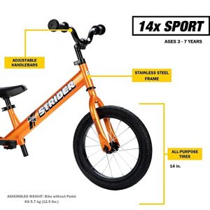 Strider - 14x Sport Balance Bike, Ages 3 to 7 Years, Awesome Blue - Pedal Conversion Kit Sold Separately