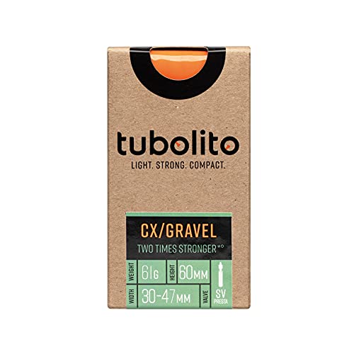 Tubolito Unisex's Tubo CX/Gravel Bicycle Inner Tube, Orange, 700 x 30-47