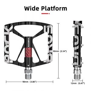 ROCKBROS Mountain Bike Pedals MTB Pedals CNC Non-Slip Lightweight Aluminum Alloy Bicycle Pedals Sealed Bearings Bicycle Platform Pedals 9/16" BMX Road Bike Pedal