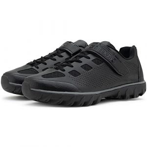 Tommaso Roma Men's Indoor Cycling/Commuter Urban Walkable Cycling Shoe, Compatible with SPD Cleat, Velcro Strap - Black - 43