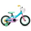 JOYSTAR 14 Inch Kids Bike for 3 4 5 Years Girls, 14" Children Bicycle with Training Wheels and Coaster Brake for 3-5 Years Kids, 85% Assembled, Macarons