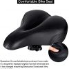 TONBUX Most Comfortable Bicycle Seat, Bike Seat Replacement with Dual Shock Absorbing Ball Wide Bike Seat Memory Foam Bicycle Gel Seat with Mounting Wrench (Black)