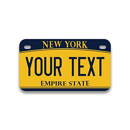 Personalized New York Mini License Plate | Choose All 50 States | Bike License Plate | 7 x 4 inch | Custom License Plate for Kids Toy Car | Golf Cart. Motorcycle & Moped