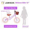 ACEGER Balance Bike for Kids with Basket, Ages 2.5 to 5 Years (Purple)