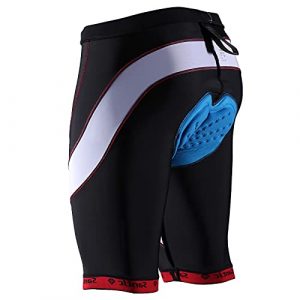 Santic Men's Cycling Shorts Biking Bicycle Bike Pants Half Pants 3D Padded Bike Shorts Black-red