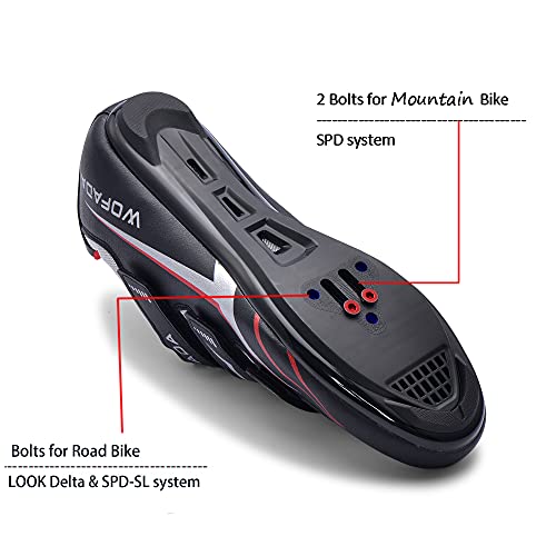 Unisex Cycling Shoes Compatible with Peloton Bike Road Biking Shoes Men's Peleton Bicycle Indoor Riding Spin Shoes with Look Delta Cleats for Men and Women SPD Clip On Spining (Black-Gray, M10)