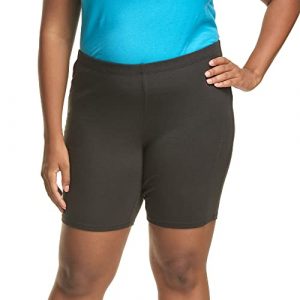 Just My Size Women's Plus-Size Stretch Jersey Bike Short, Black, 1X