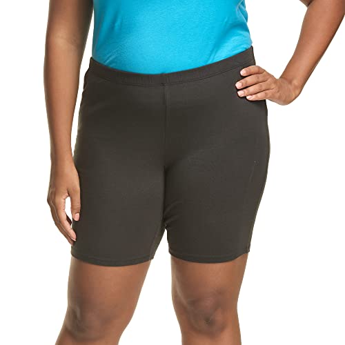 Just My Size Women's Plus-Size Stretch Jersey Bike Short, Black, 4X