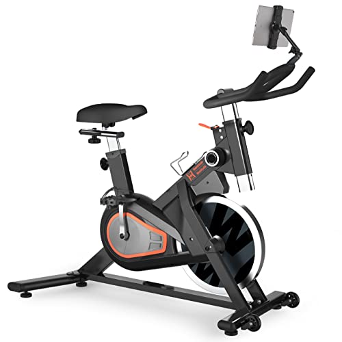Women's Health Men's Health Indoor Cycling Exercise Bike with Silent Belt Drive, 14 Level Magnetic Resistance, Bluetooth Smart Connect Bike with Tablet Holder