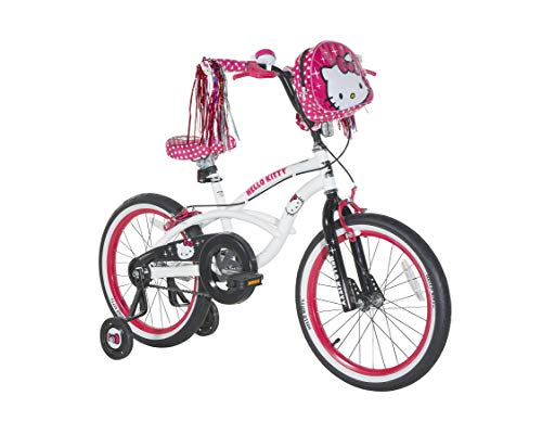 Dynacraft Hello Kitty Girls BMX Street Bike 18", White/Black/Pink