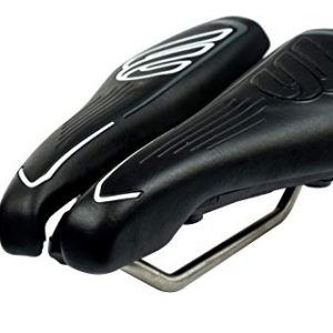 BiSaddle SRT Super Short Noseless Adjustable Bicycle Saddle Black with Titanium Rails Custom Fit Comfort, one Size