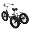 Ongmies Adult Tricycle Bikes 20" with Basket, 3 Wheels Cruise Trike, 1/7 Speed 3-Wheel for Shopping, with Installation Tools, Comfortable Bicycles, for Men and Women, Load Capacity 330 lbs (Black-20)