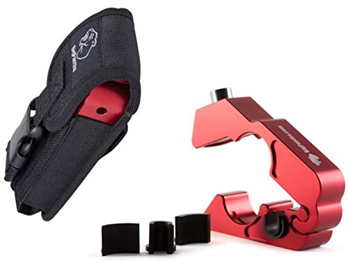 BigPantha #1 Motorcycle Lock - A Grip/Throttle/Brake/Handlebar Lock to Secure Your Bike, Scooter, Moped or ATV in Under 5 Seconds! (Red). Bonus Grip Lock Holster for Easy Storage & Transporting