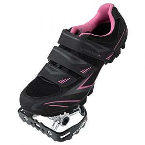 Venzo Mountain MTB Bike Bicycle Women’s Cycling Shoes with Multi-Function Clipless Pedals & Cleats - Compatible with Shimano SPD & Crankbrother System - Size 40