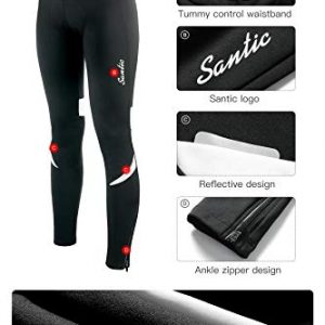 Santic Women's Cycling Windproof Pants with 4D Padded Bicycle Fleece Lined Leggings