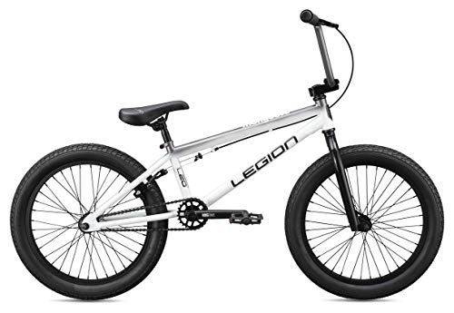 Mongoose Legion L20 Freestyle Youth BMX Bike Line for Beginner-Level to Advanced Riders, Steel Frame, 20-Inch Wheels, White