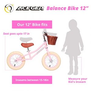 ACEGER Balance Bike for Kids with Basket, Ages 2 to 5 Years (Pink2)