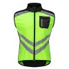 WOSAWE Men's High Visibility Cycling Wind Vest Sleeveless Reflective Bicycle Gilet (Green, L (Chest 42-43.5″))