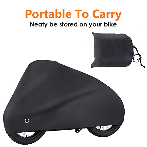 Bike Cover with Lock Hole, 210D Outdoor Waterproof Bicycle Covers Rain Sun UV Dust Wind Proof Cover for Electric Bike Motorcycle