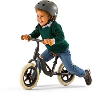 Chillafish Charlie Lightweight Toddler Balance Bike with Carry Handle, Adjustable Seat and Handlebar, Puncture-Proof 10-inch Wheels and Custom Molded seat, for Kids Ages 18-48 Months, Black