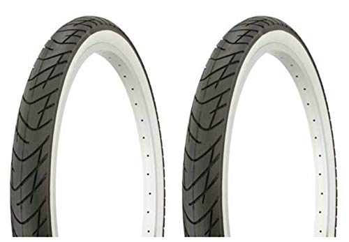 Tire Set. 2 Tires. Two Tires Duro 24" x 2.125" Black/White Side Wall DB-1012.Bike Tires, lowrider Bicycle Tires, Beach Cruiser Bike Tires,Chopper Bike Tires