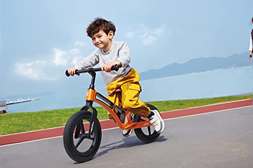 Hape Balance Bike Ultra Light Magnesium Frame for Kids 3 to 5 Years|12" Flat Free PU Tires|Adjustable Handlebar and Seat No Pedal Kids Bicycle, Orange