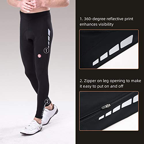Souke Sports Men's Bike Pants Long 4D Padded Cycling Tights Leggings Outdoor Riding Bicycle