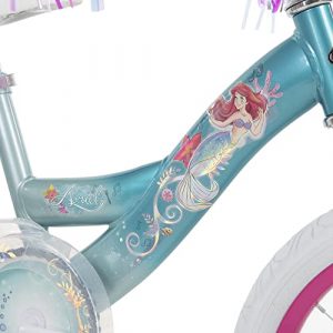 Disney Little Mermaid 16” Girl’s Bike by Huffy – with Training Wheels, Bag and Streamers