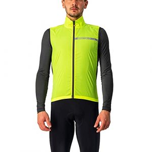 Castelli Cycling Squadra Stretch Vest for Road and Gravel Biking I Cycling - Giallo Fluo/Dark Gray - Large