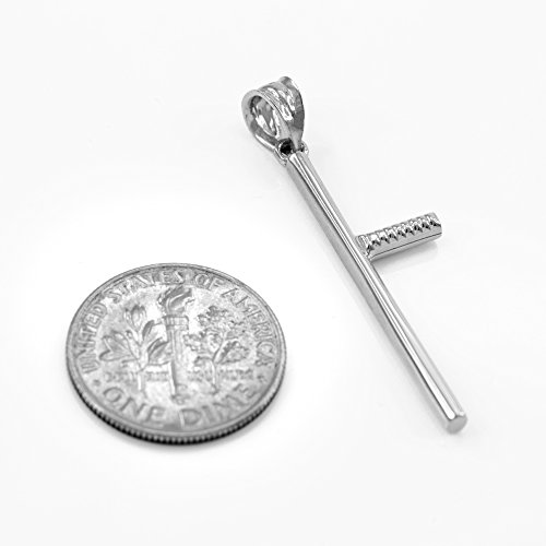 925 Sterling Silver Solid Police Nightstick Baton Pendant