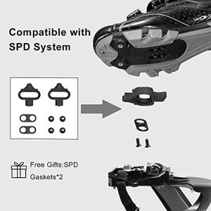 XEWEA Spin Pedals with Toe Clip Straps, Dual Platform Compatible with Shimano SPD Clipless Pedals, Outdoor/Indoor/Exercise/Peloton Mountain Bicycle Pedals 9/16''
