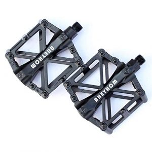AHEYHOM Bike Pedals 9/16 MTB Mountain Bike Pedal, Aluminium CNC Bike Platform Pedals Lightweight Off Road Cycling Bicycle Pedals for BMX (Black)
