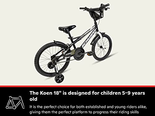 Schwinn Koen & Elm Toddler and Kids Bike, 18-Inch Wheels, Training Wheels Included, Black