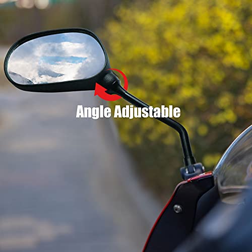 Enoch Rear View Mirror with 7/8" Handlebar Mount and M8 M10 Adapter Compatible with Most Motocycle Scooter Moped Polaris Sportsman Honda ATV Dirt Bike Cruiser Chopper (Black)