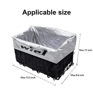 Front Bike Basket Liner - Basket Cover, Rain Sun Dust Wind Water Proof Ripstop Material with Flexible Stretch Rubberband Fits Most Foldable Bicycle Trike Scooter Baskets (Basket Not Included)