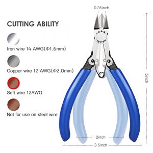IGAN-330 Wire Flush Cutters, Electronic Model Sprue Wire Clippers, Ultra Sharp and Precision CR-V Side Cutting nippers, Ideal for Clean Cut and Precision Cutting Needs