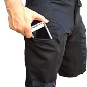 Urban Cycling Apparel- The Single Tracker - Mountain Bike MTB Shorts, Without Padded Undershorts, 4XL, Black/Red