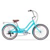 sixthreezero Relaxed Body 7-Speed Recumbent Comfort Bike, 26" Wheels/ 13" Frame, Teal with Brown Seat and Grips