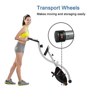 ATIVAFIT Indoor Cycling Bike Folding Magnetic Upright Bike Stationary Bike Recumbent Exercise Bike (Grey)