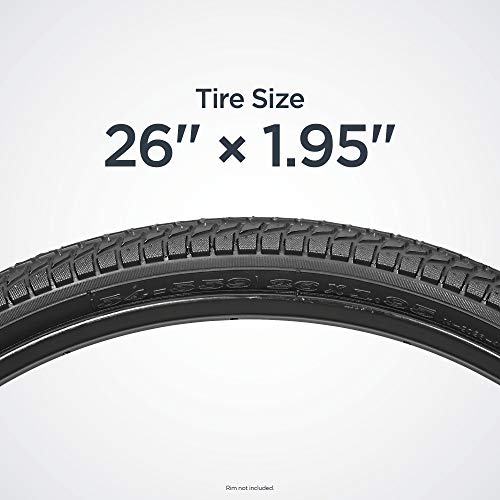 Schwinn Replacement Bike Tire, Cruiser Bike, 26 x 1.95-Inch , Black with Kevlar Bead